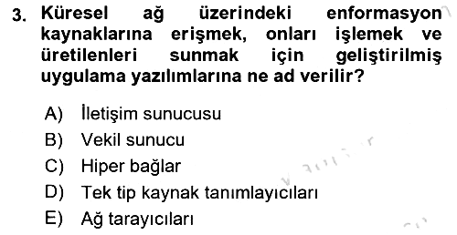 İnternet Yayıncılığı 2019-2020 Ara Sınav - 3. soru