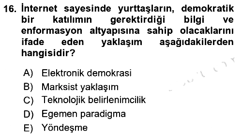 İnternet Yayıncılığı 2019-2020 Ara Sınav - 16. soru