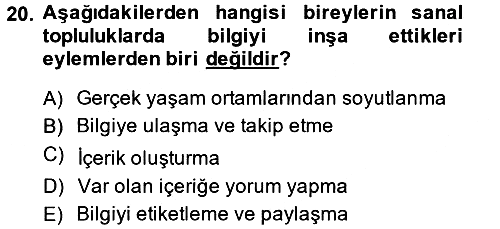 İnternet Yayıncılığı 2013-2014 Dönem Sonu Sınavı - 20. soru