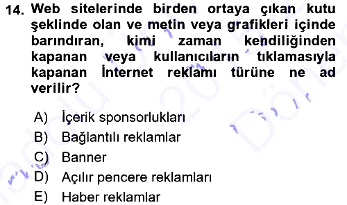 İnternet Yayıncılığı 2015-2016 Dönem Sonu Sınavı - 14. soru