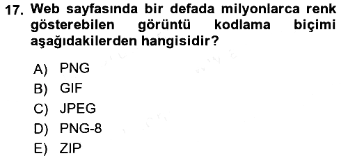 İnternet Yayıncılığı 2017-2018 Dönem Sonu Sınavı - 17. soru