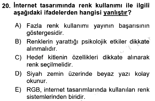 İnternet Yayıncılığı 2019-2020 Dönem Sonu Sınavı - 20. soru