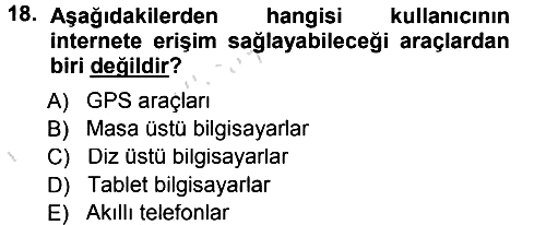 İnternet Yayıncılığı 2013-2014 Tek Ders Sınavı - 18. soru