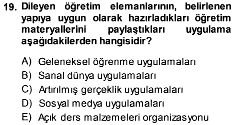İnternet Yayıncılığı 2014-2015 Tek Ders Sınavı - 19. soru