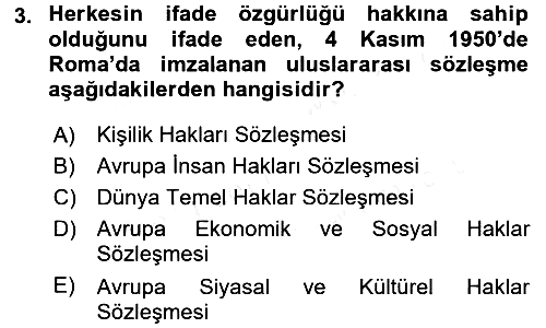 Medya Hukuku 2017-2018 3 Ders Sınavı - 3. soru