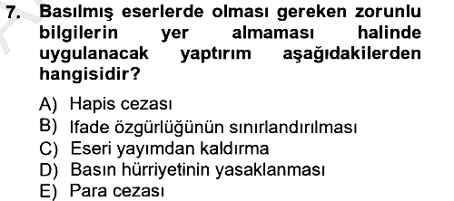 Medya Hukuku 2012-2013 Ara Sınav - 7. soru