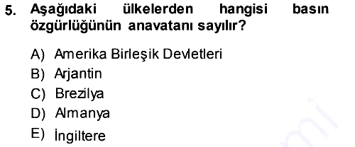 Medya Hukuku 2013-2014 Ara Sınav - 5. soru