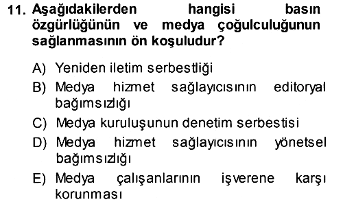 Medya Hukuku 2013-2014 Ara Sınav - 11. soru