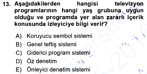 Medya Hukuku 2015-2016 Ara Sınav - 13. soru