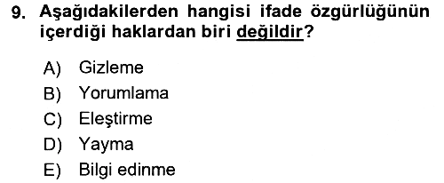 Medya Hukuku 2017-2018 Ara Sınav - 9. soru