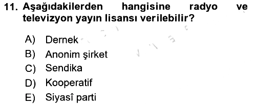 Medya Hukuku 2017-2018 Ara Sınav - 11. soru