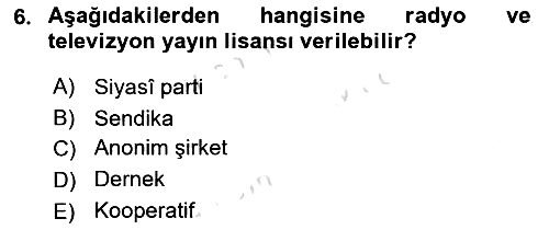 Medya Hukuku 2023-2024 Ara Sınav - 6. soru