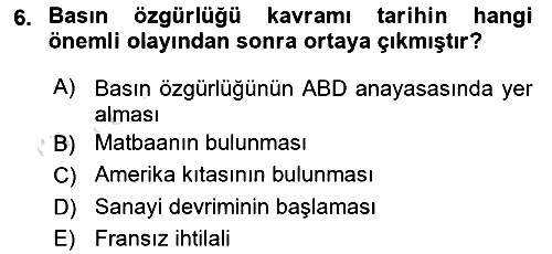 Medya Hukuku 2025-2026 Ara Sınav - 6. soru