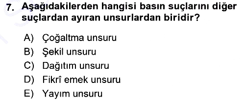 Medya Hukuku 2015-2016 Dönem Sonu Sınavı - 7. soru