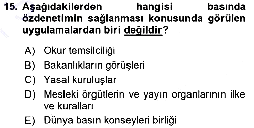 Medya Hukuku 2015-2016 Dönem Sonu Sınavı - 15. soru