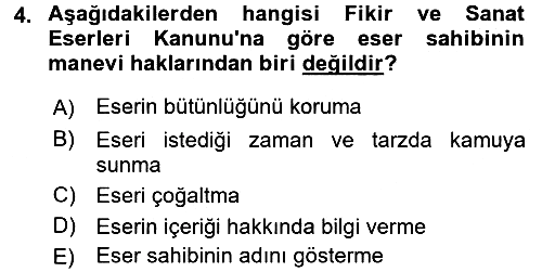 Medya Hukuku 2017-2018 Dönem Sonu Sınavı - 4. soru