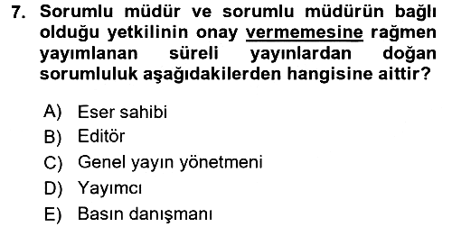 Medya Hukuku 2017-2018 Dönem Sonu Sınavı - 7. soru