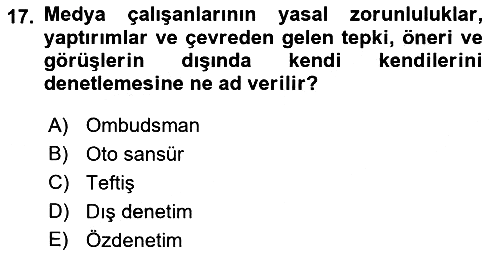 Medya Hukuku 2019-2020 Dönem Sonu Sınavı - 17. soru