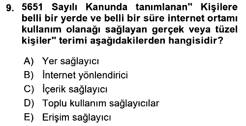 Medya Hukuku 2021-2022 Dönem Sonu Sınavı - 9. soru