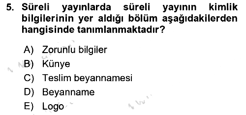 Medya Hukuku 2023-2024 Dönem Sonu Sınavı - 5. soru