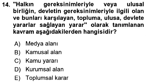 Medya Hukuku 2023-2024 Dönem Sonu Sınavı - 14. soru