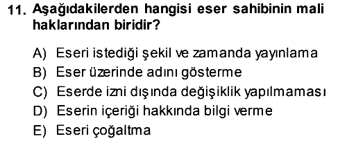 Medya Hukuku 2013-2014 Tek Ders Sınavı - 11. soru