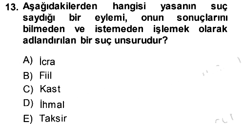 Medya Hukuku 2013-2014 Tek Ders Sınavı - 13. soru
