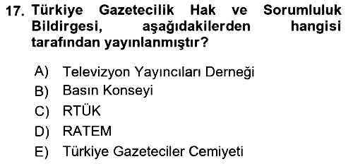 Medya Hukuku 2020-2021 Yaz Okulu Sınavı - 17. soru