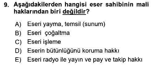 Medya Hukuku 2022-2023 Yaz Okulu Sınavı - 9. soru