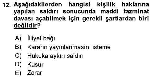 Medya Hukuku 2022-2023 Yaz Okulu Sınavı - 12. soru
