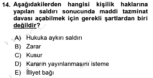 Medya Hukuku 2023-2024 Yaz Okulu Sınavı - 14. soru
