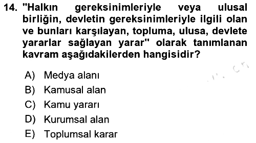 Medya Hukuku 2024-2025 Yaz Okulu Sınavı - 14. soru