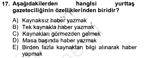 Medya Siyaset Kültür 2012-2013 Ara Sınav - 17. soru