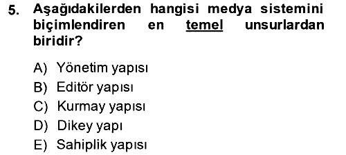 Medya Siyaset Kültür 2013-2014 Ara Sınav - 5. soru