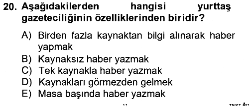 Medya Siyaset Kültür 2014-2015 Ara Sınav - 20. soru