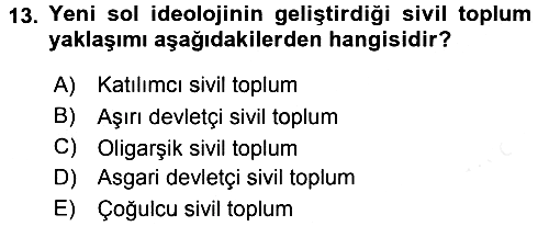 Medya Siyaset Kültür 2015-2016 Ara Sınav - 13. soru