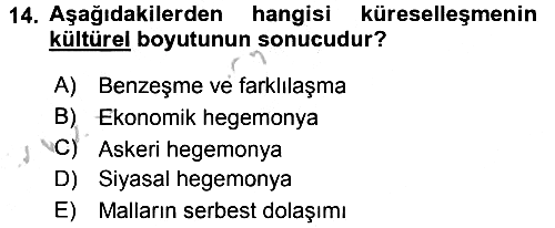 Medya Siyaset Kültür 2016-2017 Ara Sınav - 14. soru