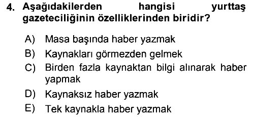 Medya Siyaset Kültür 2015-2016 Tek Ders Sınavı - 4. soru