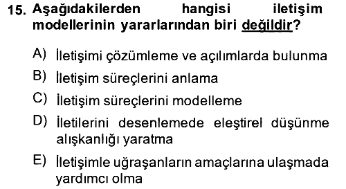 Medya ve İletişim 2014-2015 Ara Sınav - 15. soru