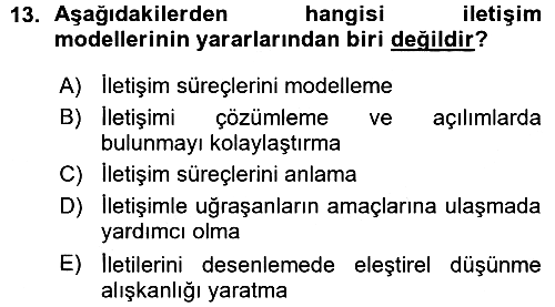 Medya ve İletişim 2015-2016 Ara Sınav - 13. soru