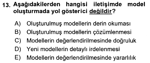 Medya ve İletişim 2018-2019 Ara Sınav - 13. soru