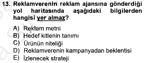 Medya ve Reklam 2012-2013 Ara Sınav - 13. soru