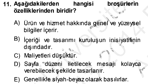 Medya ve Reklam 2013-2014 Ara Sınav - 11. soru