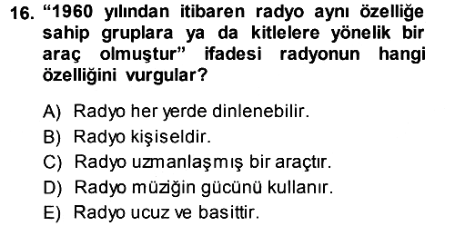 Medya ve Reklam 2013-2014 Ara Sınav - 16. soru