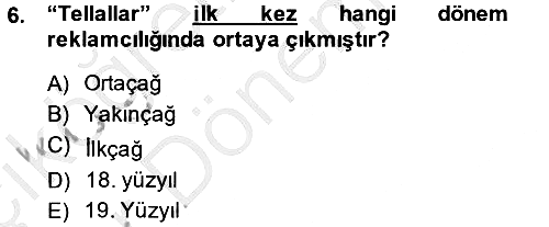 Medya ve Reklam 2014-2015 Ara Sınav - 6. soru