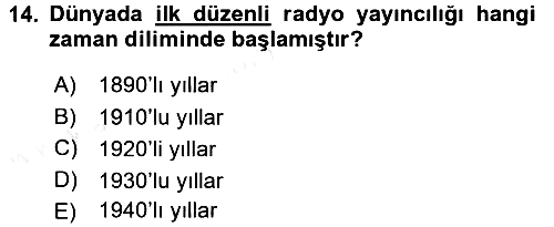 Medya ve Reklam 2015-2016 Ara Sınav - 14. soru