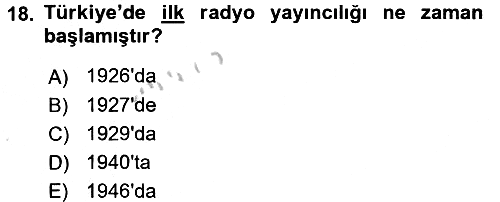Medya ve Reklam 2016-2017 Ara Sınav - 18. soru