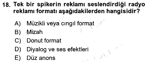 Medya ve Reklam 2024-2025 Ara Sınav - 18. soru