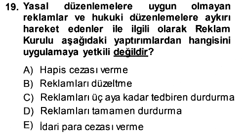Medya ve Reklam 2013-2014 Dönem Sonu Sınavı - 19. soru