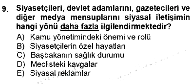 Siyasal İletişim 2012-2013 Ara Sınav - 9. soru